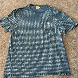 Faherty Blue patterned tee shirt XL indigo dyed